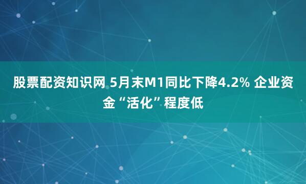股票配资知识网 5月末M1同比下降4.2% 企业资金“活化”程度低